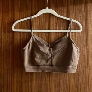 cropped brown tank top